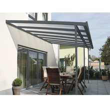 Terrassenüberdachung gutta Bausatz Doppelstegplatten transparent 546 x 306 cm anthrazit