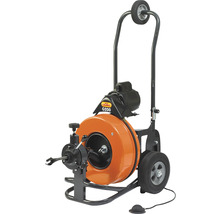 Rohrreinigungsmaschine mit Rädern für den Einsatz bei Rohrverstopfungen