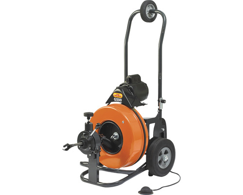 Rohrreinigungsmaschine mit Rädern für den Einsatz bei Rohrverstopfungen