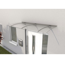 Vordach aus transparentem Material über einer Haustür