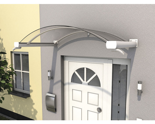 Gutta Bogenvordach BV/B 160x90 cm anthrazit mit Acrylglas-Abdeckung klar