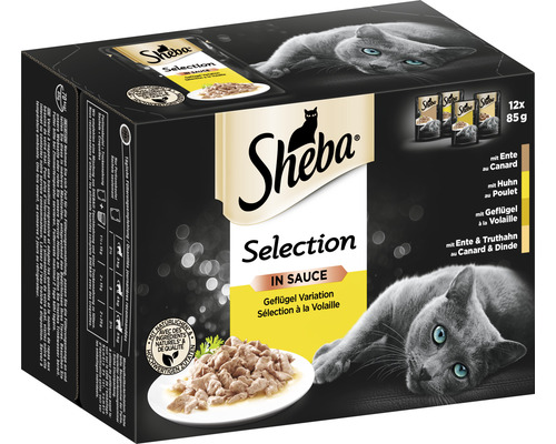 Katzenfutter nass Sheba Multiack Selection in Sauce Geflügel Variation 12x85 g-0