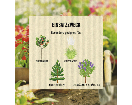 Informationen zur Verwendung mit Abbildungen von Obstbäumen, Ziergräsern, Nadelbäumen sowie Zierbäumen und Sträuchern.