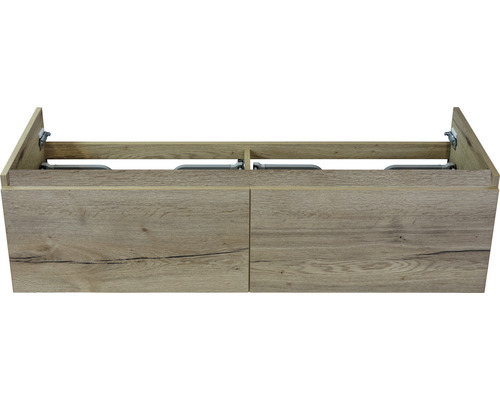 Waschtischunterschrank Sanox Frozen Frontfarbe eiche natur BxHxT 140 x 40 x 45 cm Waschtischunterschrank mit zwei Schubladen