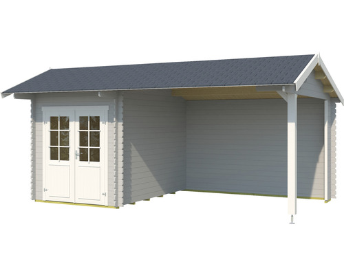 Holzgartenhaus mit Doppeltür und Überdachung