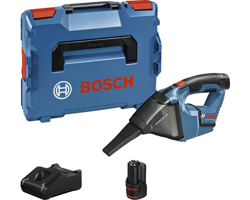 Akku-Sauger Bosch Professional GAS 12V, inkl. 2 Akkus (3.0 Ah), Ladegerät und L-BOXX Bosch Akku Handsauger Set mit Akku, Ladegerät und Koffer