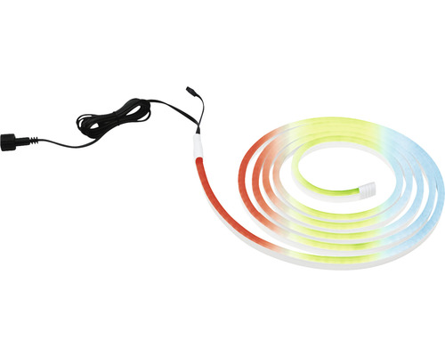 SimpLED Outdoor Strip-Komplettset 3 m 216 LED´s RGB Farbwechsel Memory Effekt 24V LED Lichtschlauch mit Stromkabel in spiralförmiger Anordnung