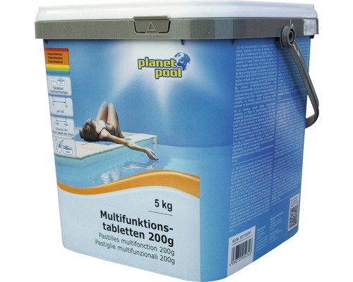 Multifunktionstabletten Planet Pool 200g/Stück 5 kg Eimer mit Multifunktionstabletten für den Pool, 200 Gramm