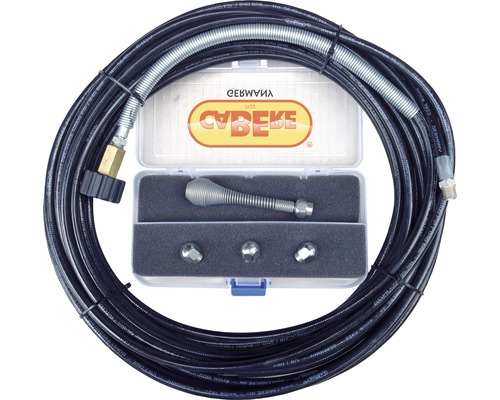 CYBEKE Rohrreinigungsset mit Schlauch und Düsen im Koffer