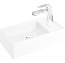 Aufsatzwaschbecken aus Keramik mit Armatur
