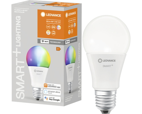 Ledvance Smart WIFI LED-Lampe dimmbar A60 E27/9W (60W) matt 806 lm 2700- 6500 K RGBW