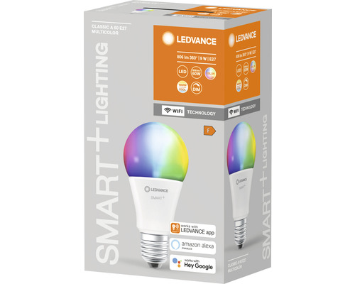 LEDVANCE SMART+ WiFi LED-Lampe E27 – Dimmbar, Farbtemperatur 2700-6500K, Ersetzt 60W Glühbirne