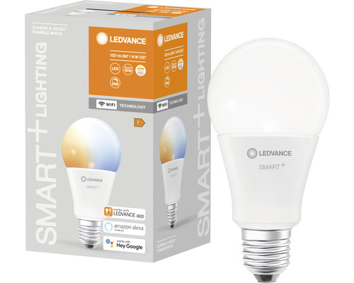 Ledvance Smart WIFI LED-Lampe dimmbar A100 E27/14W (100W) matt 1521 lm 2700- 6500 K warmweiß- tageslichtweiß