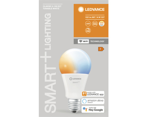 Ledvance Smart Plus LED Lampe E27, tunable white, geeignet für Amazon Alexa und Google Assistant