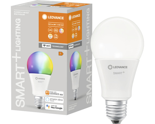 Ledvance Smart Wifi LED-Lampe dimmbar A100 E27/14W (100W) matt 1521 lm 2700- 6500 K RGBW