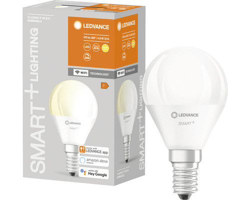 Ledvance Smart WIFI LED Tropfenampe dimmbar P40 E14/5W (40W) matt 470 lm 2700 K warmweiß
