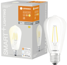 Ledvance Smart WIFI LED-Lampe ST64 dimmbar E27/5,5W (60W) klar 806 lm 2700 K warmweiß-thumb-0
