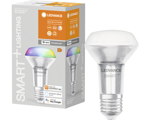 Ledvance Smart WIFI Reflektorlampe Multicolor dimmbar R63 E27/6W(60W) matt 345 lm 2700 K warmweiß
