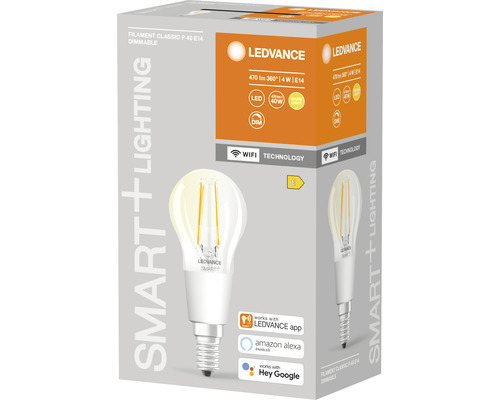 LEDVANCE Smart+ Beleuchtung Filament Classic P40 E14 in Verpackung