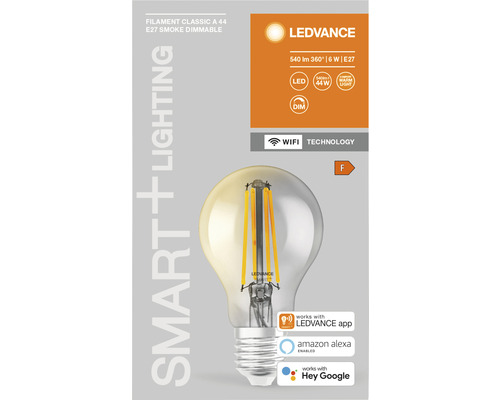 LEDVANCE Filament Classic A 44 E27 Rauch Dimmbar Lampe