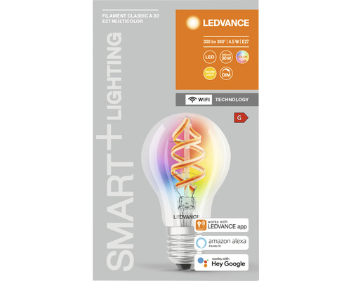 LEDVANCE Filament Classic A 30 E27 Multicolor LED Lampe