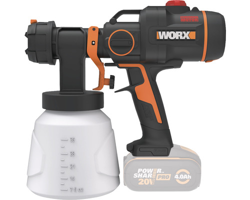 Worx Farbsprühsystem mit Akku und Behälter