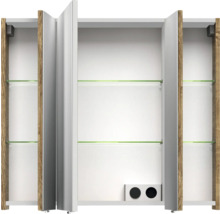 Spiegelschrank Pelipal Xpressline 4010 140 x 17 x 70,3 cm eiche 3-türig-thumb-2