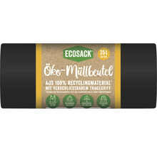 Ecosack Öko-Müllbeutel, 35 Liter, 20 Stück, aus Recyclingmaterial mit Tragegriff