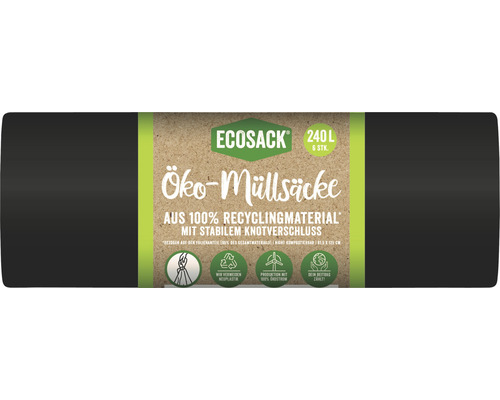 Müllbeutel Ecosack schwarz 240 l 6 Stück