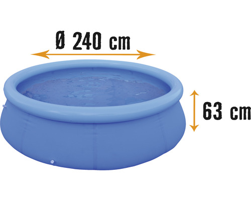 Aufstellpool Fast-Set-Pool rund Ø 240x63 cm ohne Zubehör blau
