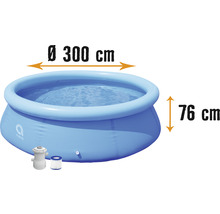 Aufblasbarer Pool mit Filterpumpe, Durchmesser 300 cm, Höhe 76 cm