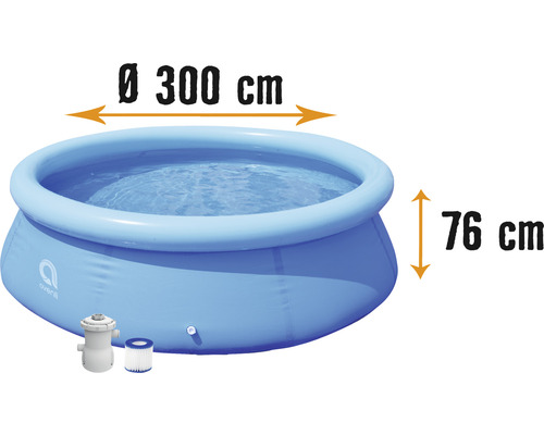 Aufblasbarer Pool mit Filterpumpe, Durchmesser 300 cm, Höhe 76 cm