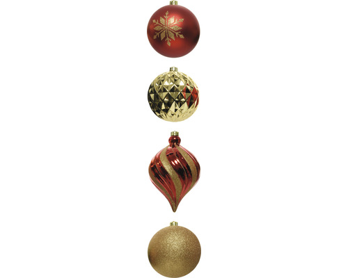 Weihnachtsbaumkugeln aus Kunststoff Ø 15 cm gold rot 6 Stk.