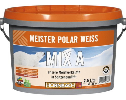 Eimer Polar Weiss Farbe, 2,5 Liter