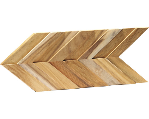 Fischgrät Holzverblender Ultrawood Teak Chevron 18 x 38,6 cm