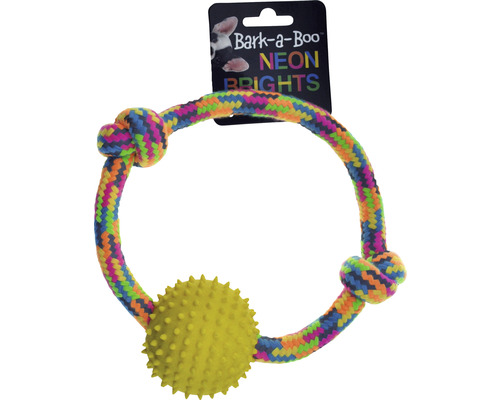 Hundespielzeug Tauring mit Ball 15 x 15 x 6 cm zufällige Farbauswahl