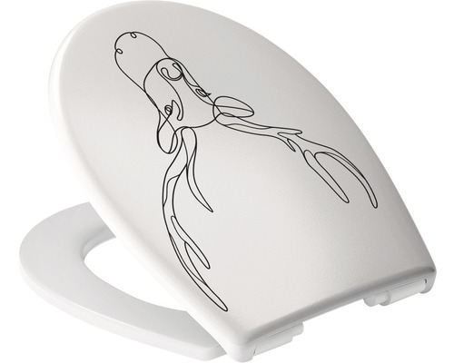 Toilettendeckel mit Oktopus Motiv