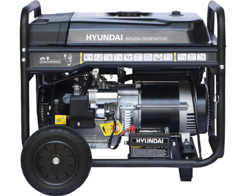 Hyundai Benzin Generator mit Rädern im Rahmen