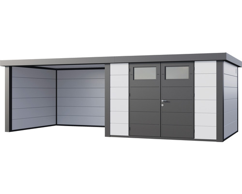 Modernes Gartenhaus mit Anbau und Doppeltür