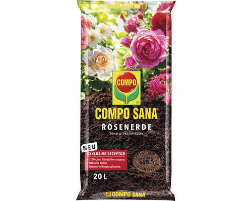 Rosenerde COMPO SANA® für Beet- und Topfrosen und 20 L