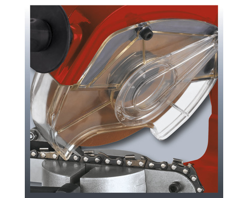 Detailansicht Kettensäge mit Schutzvorrichtung