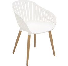 Gartenmöbelset GARDEN PLACE Emmi 6-Sitzer 7 tlg. weiß aus Aluminium, WPC , Kunststoff und Holz