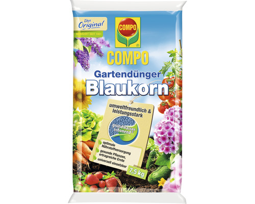 Gartendünger Blaukorn® COMPO 7,5 kg mineralischer Universaldünger Verpackung Compo Gartendünger Blaukorn, 7,5 Kilogramm