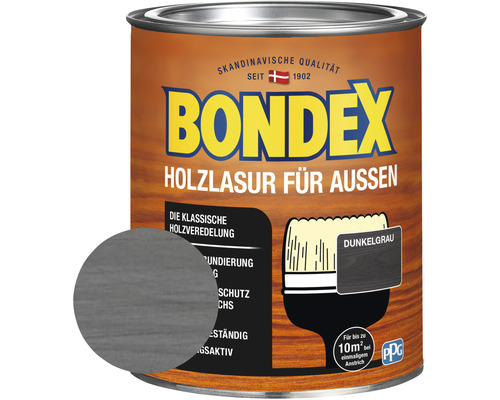 BONDEX Holzlasur dunkelgrau 750 ml