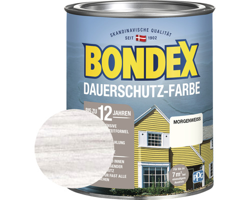 BONDEX Holzfarbe-Dauerschutzfarbe morgenweiß 750 ml Bondex Dauerschutz Farbe Farbeimer
