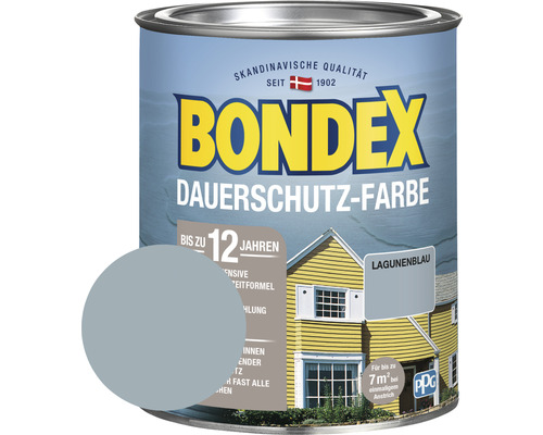 BONDEX Holzfarbe-Dauerschutzfarbe lagunenblau 750 ml Bondex Dauerschutz-Farbe Lagunenblau Farbdose