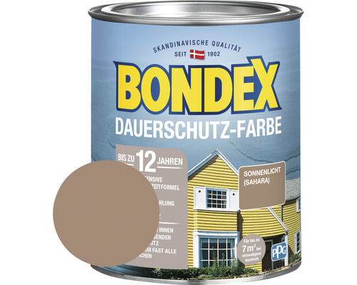 Bondex Dauerschutz Farbe, Farbton Sonnenlicht Sahara, Farbdose