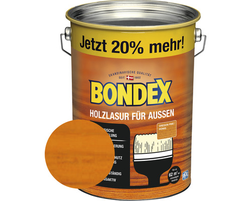 BONDEX Holzlasur oregon pinie 4,8 l (20 % Gratis!) Bondex Holzlasur für Außenbereich im Eimer