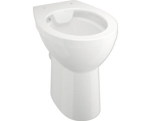 form&style Stand-WC LEYTE Tiefspüler offener Spülrand erhöht weiß ohne WC-Sitz Stand-WC aus Keramik für das Badezimmer