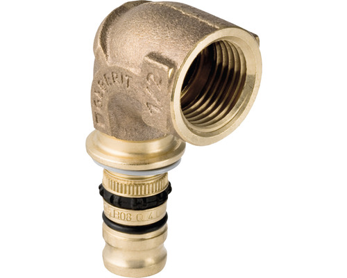 GEBERIT Mepla Pressfitting Bogen 90 ° Rotguss 50 mm x 1 1/2 " IG 606.256.00.5 Pressfitting Winkel mit Innengewinde